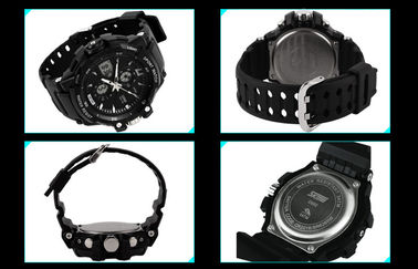 Reloj análogo-digital de la zona horaria dual del hombre del OEM con el carillón por hora