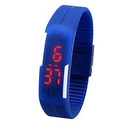 El reloj del silicón LED Digital de la pantalla táctil, luz roja llevó el reloj de Digitaces