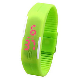 Deportes para hombre/para mujer Digitaces de la luz roja del reloj de la banda LED Digital de la PU