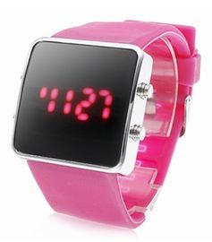 Reloj rosado único del silicón LED Digital para el adolescente, reloj del tacto del LED