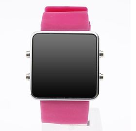Reloj rosado único del silicón LED Digital para el adolescente, reloj del tacto del LED