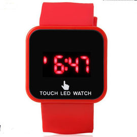 Reloj púrpura del LED Digital para el ODM del OEM de la pulsera del estuche de plástico + del silicón de la muchacha