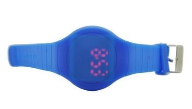 Reloj redondo púrpura de la cara LED Digital para las mujeres con el logotipo Debossed