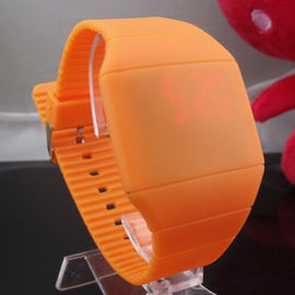 Reloj de la cara de espejo de la pantalla táctil del silicón de Vogue LED Digital para el estudiante de la escuela