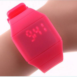 Reloj de la cara de espejo de la pantalla táctil del silicón de Vogue LED Digital para el estudiante de la escuela