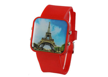 Parte posterior cuadrada grande del acero inoxidable de los relojes de Digitaces de la pantalla táctil del modelo para los niños