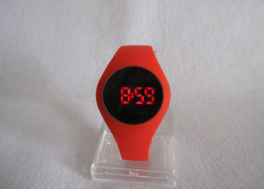 Relojes frescos de moda rojos de Digitaces de la pantalla táctil del silicón para las mujeres