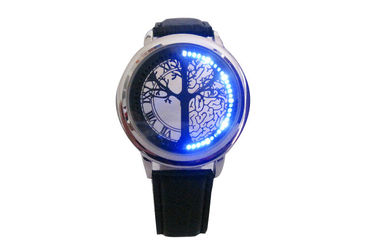 Reloj de cuero de la pulsera LED Digital unisex para nadar, resistente de agua