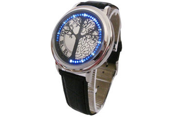 Reloj de cuero de la pulsera LED Digital unisex para nadar, resistente de agua