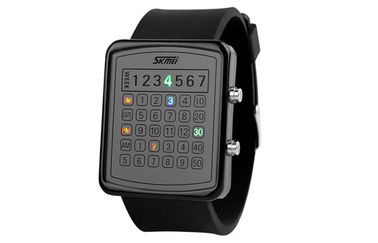 Reloj de Digitaces del contraluz del EL del LED, relojes del espejo del dial de la calculadora