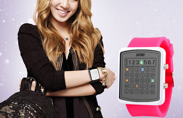 Reloj de Digitaces del contraluz del EL del LED, relojes del espejo del dial de la calculadora