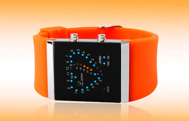 Reloj de las muchachas LED Digital, relojes electrónicos de la correa azul del silicón