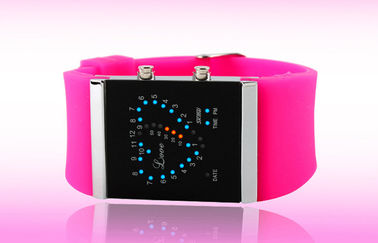 Reloj de las muchachas LED Digital, relojes electrónicos de la correa azul del silicón