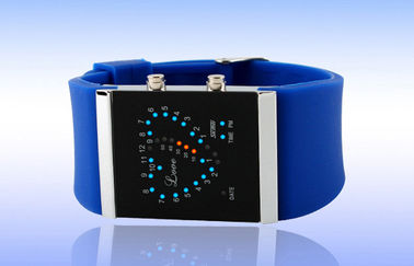 Reloj de las muchachas LED Digital, relojes electrónicos de la correa azul del silicón