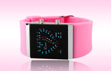 Reloj de las muchachas LED Digital, relojes electrónicos de la correa azul del silicón