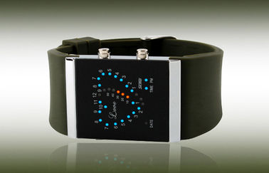 Reloj de las muchachas LED Digital, relojes electrónicos de la correa azul del silicón