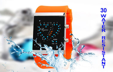 Reloj de las muchachas LED Digital, relojes electrónicos de la correa azul del silicón