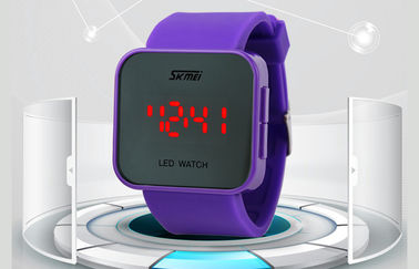 Resistente de agua rosado de la atmósfera del reloj 1 de la caja LED del ABS del reloj de Wommens Digital