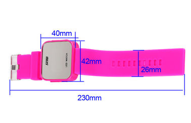 Resistente de agua rosado de la atmósfera del reloj 1 de la caja LED del ABS del reloj de Wommens Digital