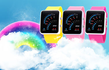 Negro 12/24 cajas de la aleación del reloj de la hora LED Digital para adolescente