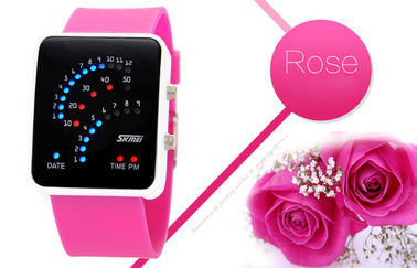 Negro 12/24 cajas de la aleación del reloj de la hora LED Digital para adolescente