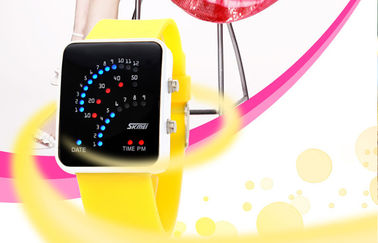 Negro 12/24 cajas de la aleación del reloj de la hora LED Digital para adolescente