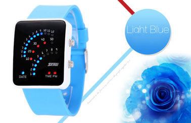 Negro 12/24 cajas de la aleación del reloj de la hora LED Digital para adolescente
