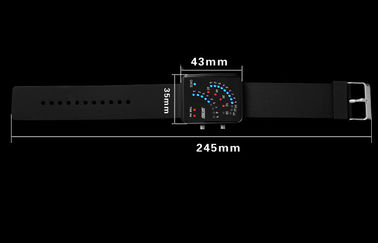 Negro 12/24 cajas de la aleación del reloj de la hora LED Digital para adolescente