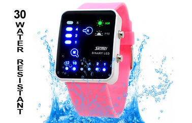 Reloj de señora Shockproof LED Digital, reloj binario antimagnético