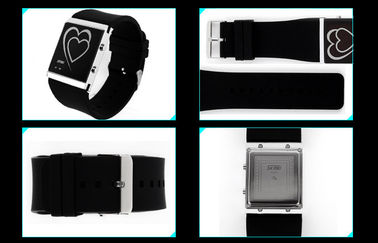 Reloj del espejo del contraluz del EL de los pares del estilo del corazón del reloj del LED Digital