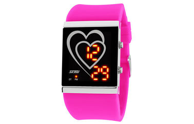 Reloj del espejo del contraluz del EL de los pares del estilo del corazón del reloj del LED Digital
