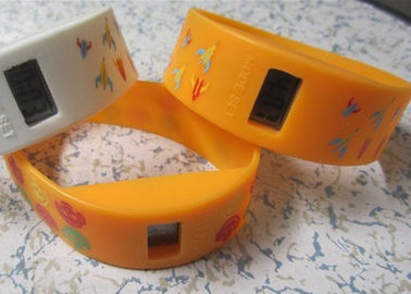Seda amarillo impreso 2,25 cm ancho relojes de pulsera de silicona deportivos para regalo Adverting