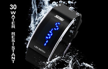 Resistente de agua unisex de la atmósfera del reloj 3 de la banda LED Digital de la PU