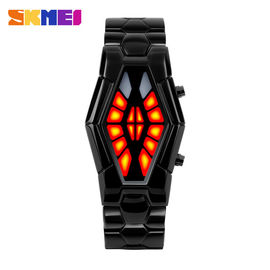 Reloj caliente de la correa del metal de la luz roja, reloj SKMEI del negocio de los hombres