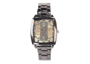 Reloj rectangular lujoso del metal de la resistencia de agua para los hombres/las mujeres