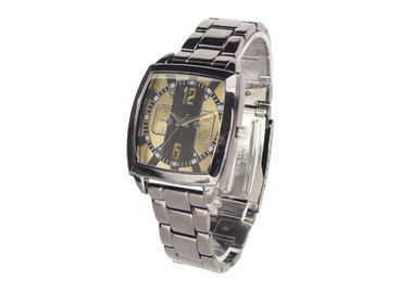 Reloj rectangular lujoso del metal de la resistencia de agua para los hombres/las mujeres