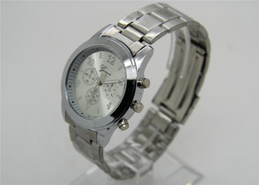 Cubra con cinc el análogo redondo del reloj del metal de la aleación con la correa del acero inoxidable