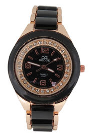 Relojes unisex de moda del reloj del cuarzo de Japón Movt del negro de la exhibición análoga