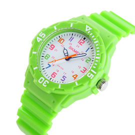 Reloj plástico rosado del cuarzo para la mujer/los niños, relojes automáticos del cuarzo