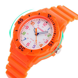 Reloj plástico rosado del cuarzo para la mujer/los niños, relojes automáticos del cuarzo