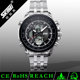 Reloj del cuarzo del acero inoxidable del negocio
