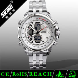 Reloj del cuarzo del acero inoxidable del negocio
