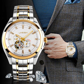 Reloj mecánico resistente del acero inoxidable de agua de los hombres el 100M calificado vidrio del zafiro