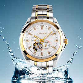 Reloj mecánico resistente del acero inoxidable de agua de los hombres el 100M calificado vidrio del zafiro