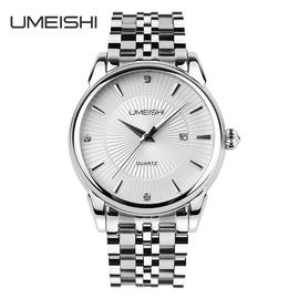 Reloj de plata de oro del negocio del acero inoxidable, relojes impermeables del negocio de Vogue de los hombres