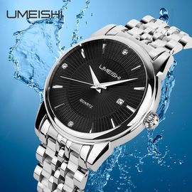 Reloj de plata de oro del negocio del acero inoxidable, relojes impermeables del negocio de Vogue de los hombres