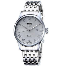 Estilo impermeable inoxidable con pilas japonés del negocio del reloj los 50m del cuarzo del acero