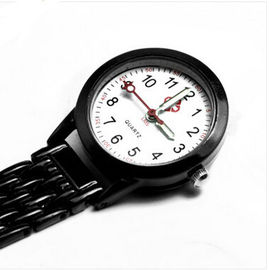 Reloj/gel de acero negros de lujo del mando de la enfermera del cuarzo de Stainess con la impresión del logotipo