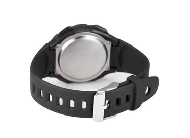Reloj negro para el hombre, reloj del deporte de la prenda impermeable de la PU del cronógrafo de los señores