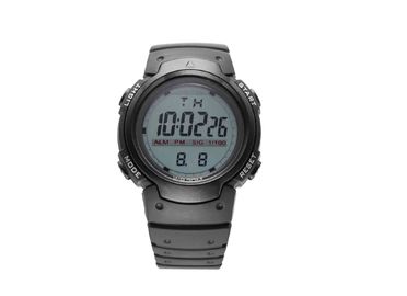 La PU encajona el reloj antichoque del deporte de la prenda impermeable del LCD del negro/el reloj para hombre